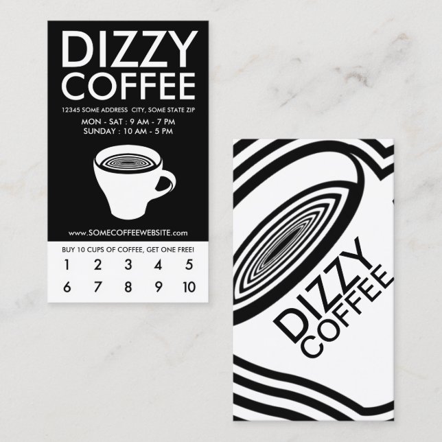 dizzy coffee loyalty program (Front/Back)