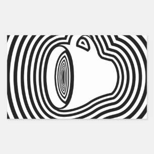 dizzy coffee rectangular sticker