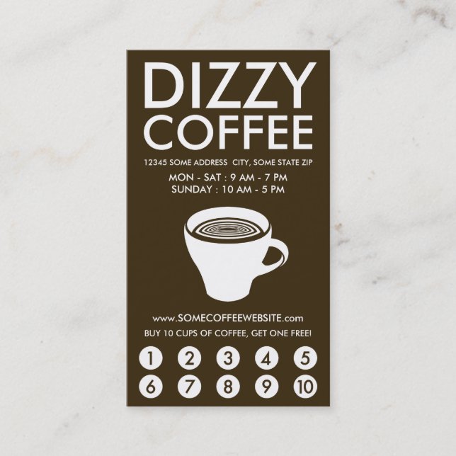 dizzy fade coffee punch card (Front)