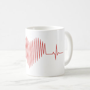 Dizzy Heartbeat Minimalist EKG Design Coffee Mug