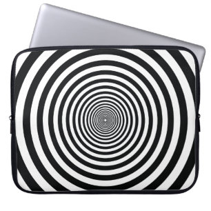dizzy illusion black and white art vo22 laptop sleeve