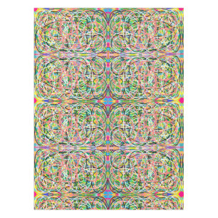 Dizzy Lizzy Hula Hoop pastel shades design Tablecloth
