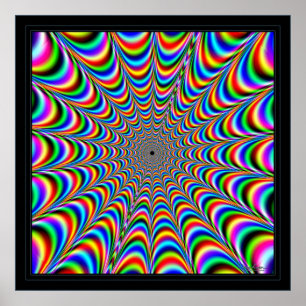 Dizzying Colour Spider Web Poster