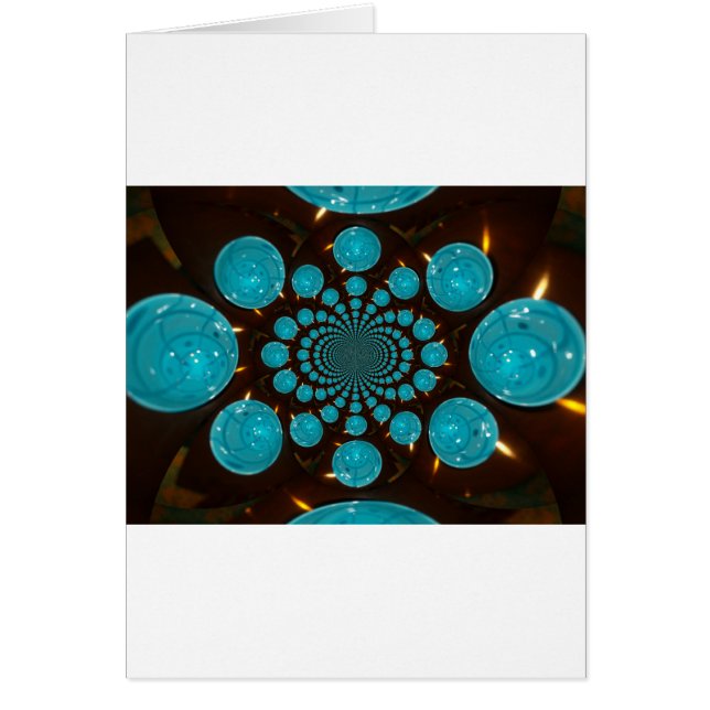 Dizzying Display of Cyan Lights Kaleidoscope  Art (Front)