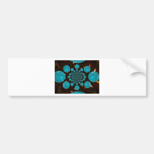 Dizzying Display of Cyan Lights Kaleidoscope  Art Bumper Sticker