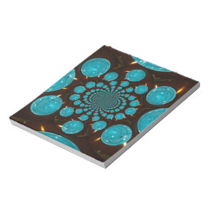 Dizzying Display of Cyan Lights Kaleidoscope Art Notepad