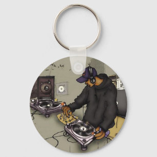 DJ & 2 Turntables - Key Chain