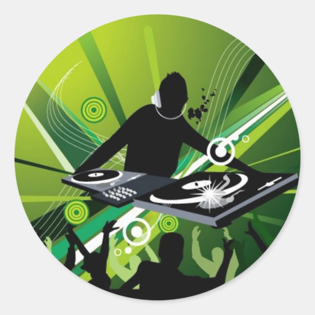 dj-3 classic round sticker (Front)