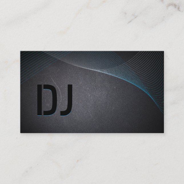 DJ Abstract Laser Light Professional Black  Business Card (Front)