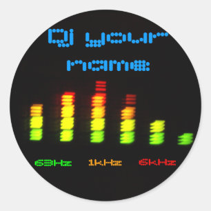 Dj Add your name Custom Equalizer Bar EQ Classic Round Sticker