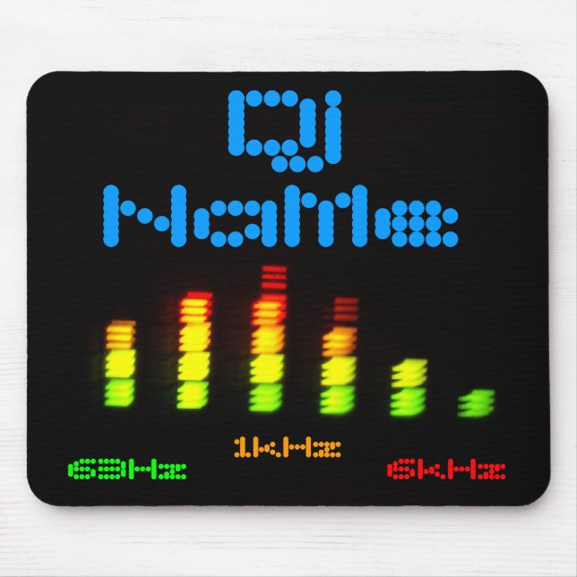 Dj Add Your Name Custom Equalizer Bar EQ Mouse Mat (Front)