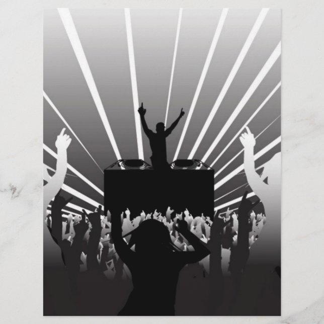 dj-alb-negru-cu-fete flyer (Front)