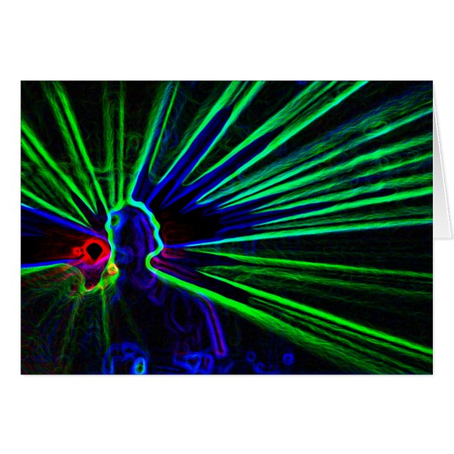 DJ and Laser Lights blank notelet / card (Front Horizontal)