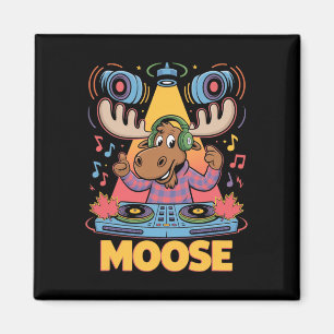Dj Animal Moose Mixing Beats Music Fun  Magnet
