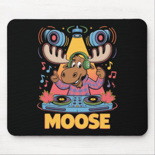 Dj Animal Moose Mixing Beats Music Fun Mouse Mat