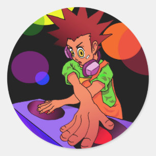 Dj Anime Jr. Classic Round Sticker