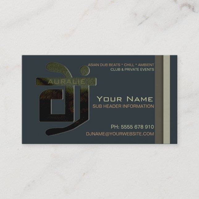 DJ Aural Beats Music Business Card (Front)