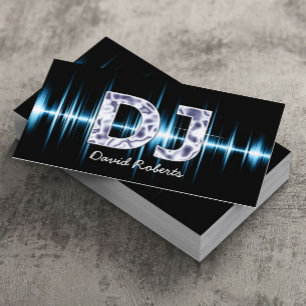 DJ Blue Sound Waves Professional Deejay Music Business Card