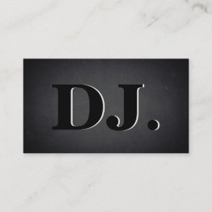 DJ Bold Text Cool Blackboard Modern Business Card