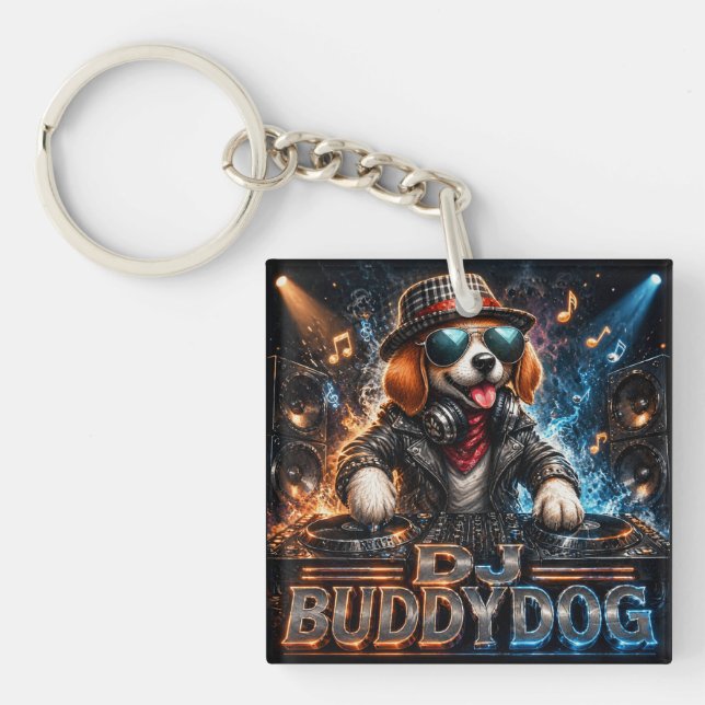 DJ BUDDYDOG DOUBLE SIDED KEY RING (Front)