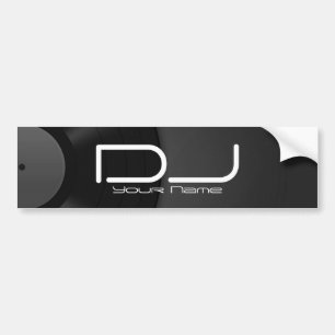 DJ Bumper Sticker with Vinyl Background