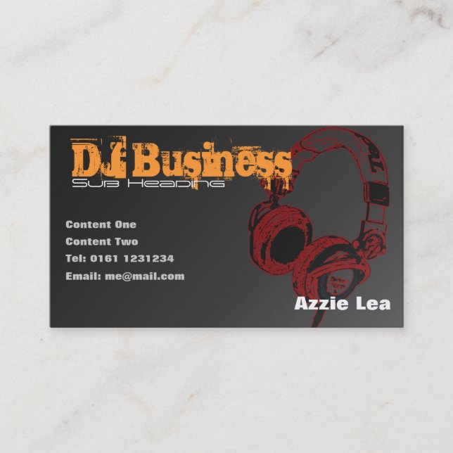 DJ Business Card - customisable (Front)