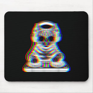 Dj Cat Edm Music Funny Gifts For Cat Lover Men Wom Mouse Mat