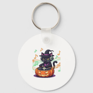 Dj cat halloween Oversized T-Shirt Key Ring