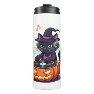 Dj cat halloween Oversized T-Shirt Thermal Tumbler