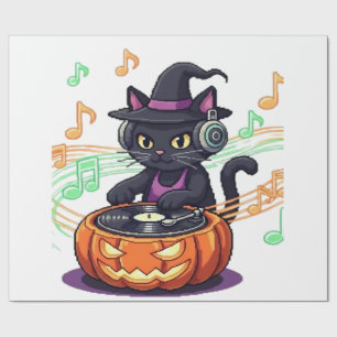 Dj cat halloween Oversized T-Shirt Wrapping Paper