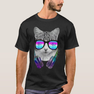 Dj Cat Headphones Dj Kitten House Music Undergroun T-Shirt