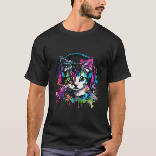 DJ Cat Music Headphones Splash Beatmaker Cat Music T-Shirt
