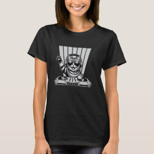 DJ Cat Retro - Cool Disco Kitty Spinning Vinyl DJ T-Shirt