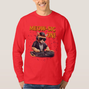 DJ Cat Tee Cat Playing Guitar Shirt Funny Cat
