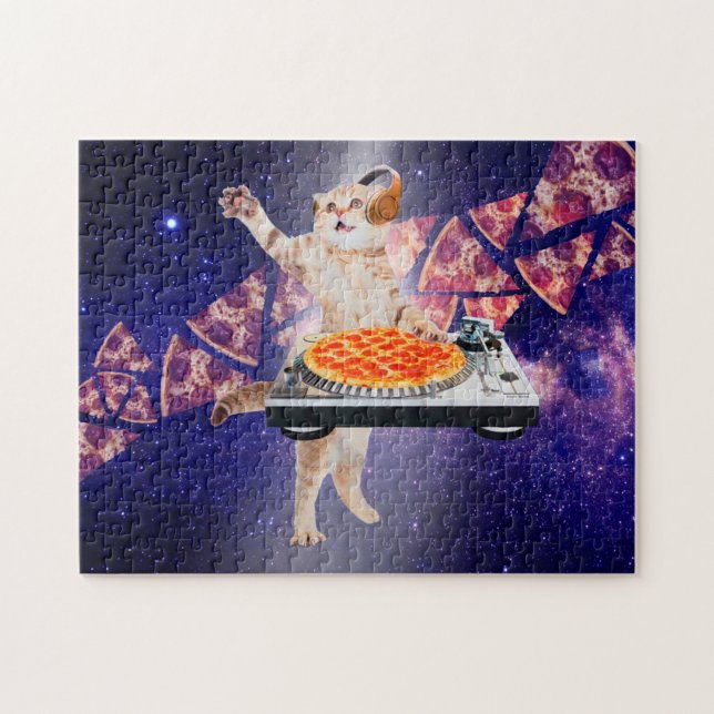 DJ Cat Turntable Mixer Jigsaw Puzzle (Horizontal)