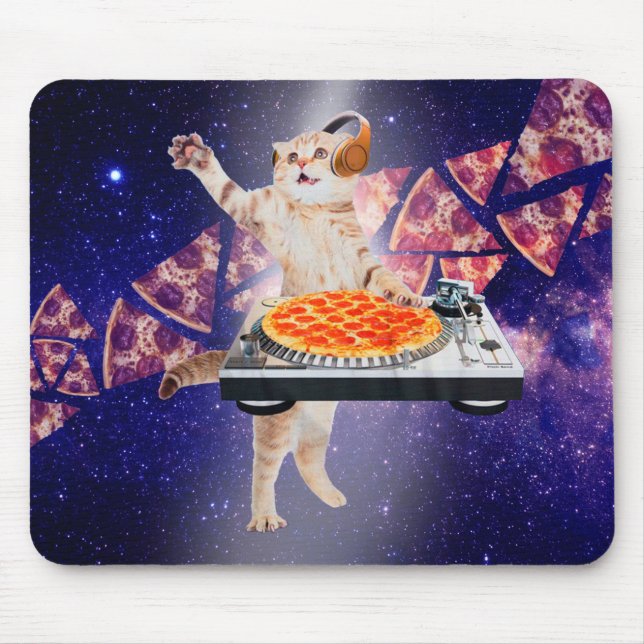 DJ Cat Turntable Mixer Mouse Mat (Front)