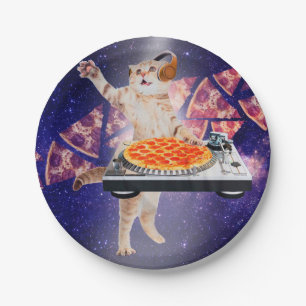 DJ Cat Turntable Mixer Paper Plate