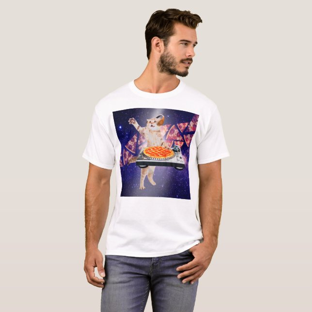 DJ Cat Turntable Mixer T-Shirt (Front Full)
