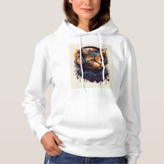  DJ Cat  With Headphones  Hoodie