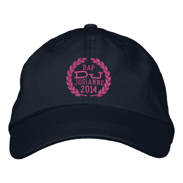 DJ Classic Laurels to Personalize Name Event Year! Embroidered Hat (Front)