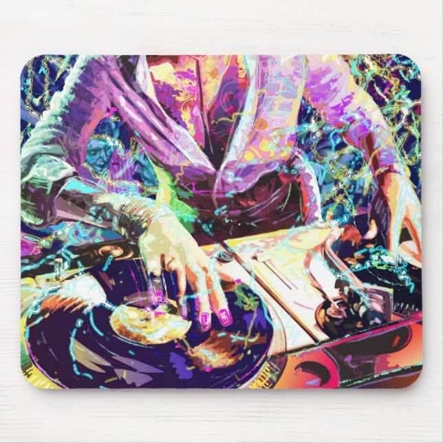 DJ CLUB GIRL MOUSE MAT (Front)