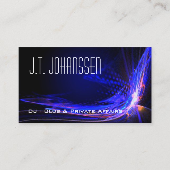 DJ - Colour Explosion Black Standard Business Card (Front)