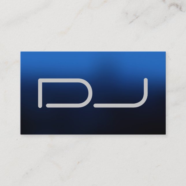 DJ Contemporary Stylish Blue Background Business Card (Front)