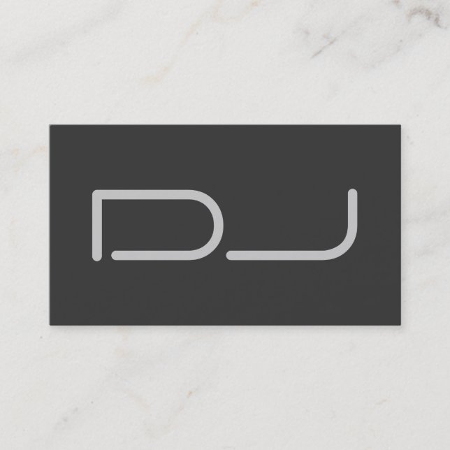 DJ Contemporary Stylish Grey Business Card (Front)