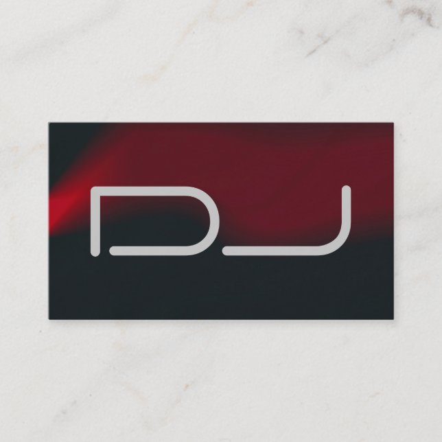 DJ Contemporary Stylish Red Black Grey Business Card (Front)