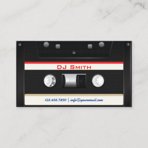 DJ Cool Black Cassette Tape Business Card