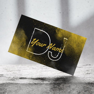 DJ Cool Gold Powder Party Music Business Card