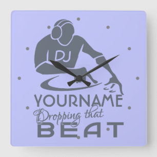 DJ custom color & monogram wall clock