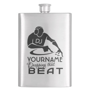 DJ custom monogram flask