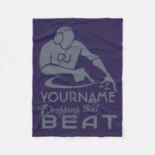 DJ custom name & color fleece blanket